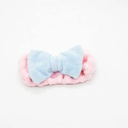 Zoete Stijl Baby Meisje Elastische Roze Handdoek En Make-Up Smile Hoofdband Spa Haarband