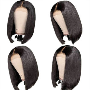 วิกผมตรงถักมองโกเลียสำหรับผู้หญิงผิวดำ,วิกผมบ๊อบสั้นปิดลูกไม้4X4แบบยังไม่ผ่านกระบวนการ - Product Image 3