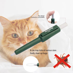 Peigne de toilettage pour animaux de compagnie vert avec logo en gros, stylo anti-tiques pour chiens et chats, outil de capture d'insectes en plastique - Product Image 5