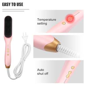 Brosse lissante électrique ionique en céramique à chauffage rapide avec 6 réglages de température, compacte et portable pour la maison et les voyages - Product Image 3