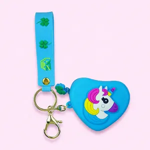 New Best Selling Design Mini Cute Silicon Zip Money Coin Purse Adorable Small Silicone Key Chain Bag