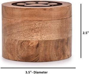 EDHAS Acacia Wood Decorative Funeral Cremation <b>Urn</b> Ashes Dogs, <b>Pet</b> <b>Urns</b> for Cats (3.5" 3.5" x 2.5") - Product Image 4
