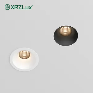 XRZLux 깊은 눈부심 방지 LED COB 통 컷 아웃 55mm 8W 10W 매입형 LED 통 알루미늄 천장 스포트라이트 실내 조명