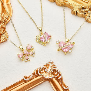 HD407 Nuevo Charm <span class=keywords><strong>de</strong></span> Moda con Tema <span class=keywords><strong>de</strong></span> Circonita Rosa Dulce, Mariposa, Gatito Bailarín y Corazón, Chapado en Oro sobre Latón, Accesorio para Fabricación <span class=keywords><strong>de</strong></span> Joyas DIY - Product Image 2