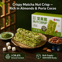 Barres énergétiques nutritives au goût sucré, à base de Poria Cocos et de Matcha, riches en amandes, pour la vente en gros
