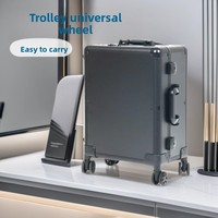 Valise de maquillage portable grande capacité avec roulettes multidirectionnelles, éclairage intégré et port USB pour professionnels