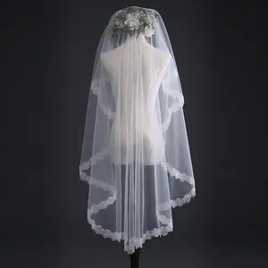 Avorio da sposa rosso da sposa semplice velo prugna fiore di paillettes da sposa Coreana accessori filati veli di seta