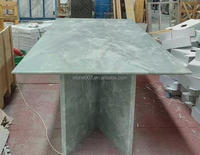 Table à manger carrée en quartzite vert royal, mobilier de salle à manger moderne en pierre naturelle SH STONE