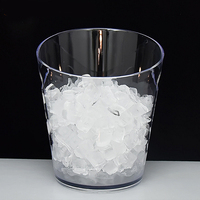 Seau à glace Dicunoy personnalisé Seau à champagne en plastique de 4 litres Bacs à boisson épais et transparents avec poignée Refroidisseur à vin épais B