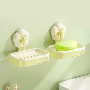Flower Suction Cup Soap Dish Wall Mount Detachable Drainable Plastic Bathroom Soap Holder - Product Image 1