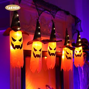 YACHEN Luces LED Colgantes de Sombrero de Bruja Fantasma Brillante para Fiesta de Halloween, Decoraciones para Árboles de Jardín al Aire Libre, Funciona con Pilas de Botón, FCC - Product Image 6