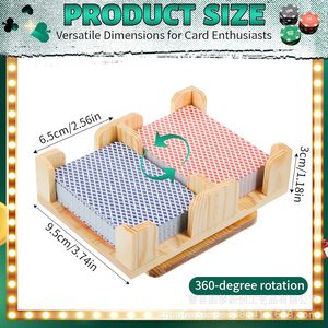 Estante de almacenamiento de cartas de madera para juegos transfronterizos, organizador de cartas de mesa, organizador para el hogar, soporte de cartas de madera - Product Image 4