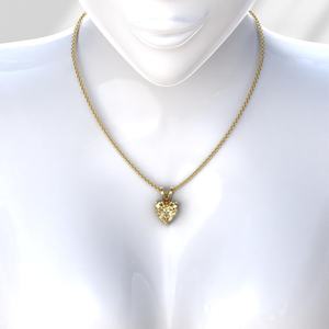 Oval Cut Fancy Yellow Moissanite Pendant 14K Gold Rhodium Plated Luxury Women Bunny Ear Bale Wedding/Anniversary Gift - Product Image 4