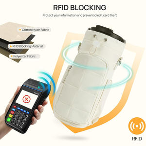 カスタムロゴ入りウォーキングランニングRFIDブロッキングナイロンキルティングクロスボディウォーターボトルスリングバッグ（ギターストラップ付き） - Product Image 5