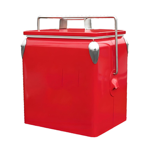 Glacière rétro en métal 13L à faible MOQ avec logo personnalisé, couleur au choix, multifonction pour canettes, boissons, pique-nique et voyage - Product Image 5