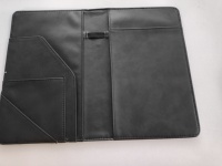Dossier de facture de bureau vierge entièrement imprimé par sublimation en cuir PU avec logo personnalisé