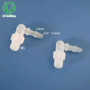 Conector de manguera de plástico transparente con rosca macho M5 tipo codo JU Plas Fitting para tubos flexibles de goma de 1.6-4.8 mm - Product Image 2