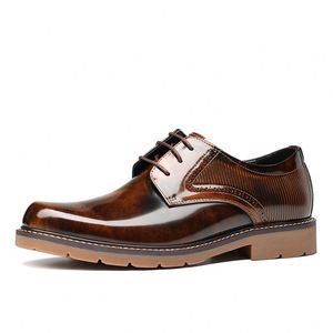 New Genuine Leather Men's Stylish Oxford <b>Shoes</b> Color-pressed Design <b>Height</b> <b>Increasing</b> Anti-slip Made Top-grade Cowhide. - Product Image 3
