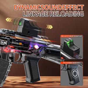 2025 nuevo diseño al aire libre e Interior juegos de tiro fresco efecto de luz y sonido negro plástico eléctrico AK pistola máquina juguetes para niños - Product Image 4