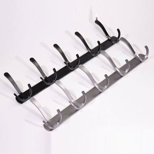WEKIS Wall Mounted Aluminum Alloy Heavy Duty Hanging <b>Hooks</b> Coat Rack <b>Rail</b> Eco-Friendly Multifunction for Coat Hat Towel Purse - Product Image 5