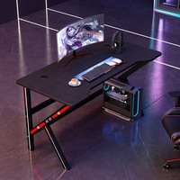 Table de jeu en forme de K moderne en bois et métal avec lumières réglables Led Rgb Pc Game Home Office Computer Desk Table de jeu pour les jeux