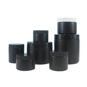 Rỗng Vòng 500ml đen nhựa chum sử dụng cho mỹ phẩm 32 oz HDPE đen nhựa Jar với vít nắp - Product Image 1