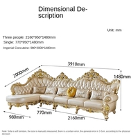 Europäischer Stil Sofa Retro Royal Set Wohnzimmer-Couch Hochzeitsstuhl Französische Esszimmerstühle