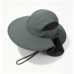 Unisex UPF50+ <b>Neck</b> <b>Flap</b> <b>Sun</b> <b>Hat</b> Wide Brim Quick Dry Mesh Outdoor Fishing Hiking Safari Bucket <b>Hat</b> <b>with</b> Wind Lanyard - Product Image 6