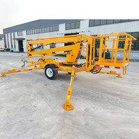 Nacelle élévatrice articulée remorquable 14m 16m 18m 200kg Plateforme élévatrice hydraulique montée sur remorque