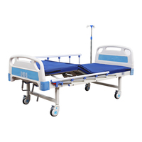 Lit médical manuel à deux manivelles pour patient, lit de soins à domicile, lit de soins intensifs avec table repas