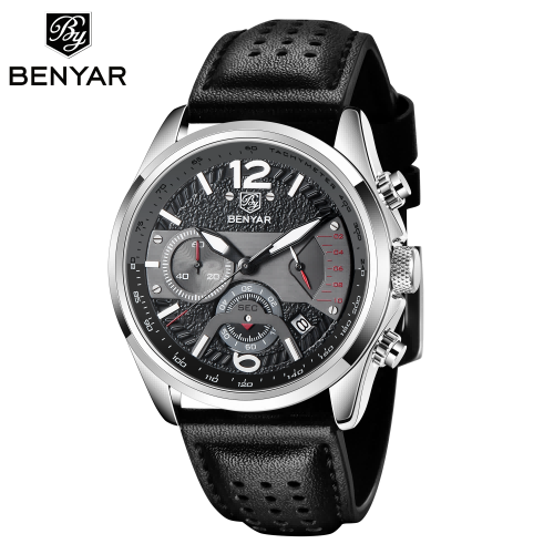 BENYAR 5171 Brand New High Quality Clock Cheap Factory Wholesale in Stock Promotional Men Quartz Watch with Genuine Leather Band
