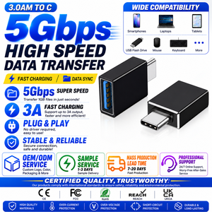 Adaptador OTG LUNGKAY USB C a USB 3.0 de 5Gbps, Convertidor de Datos y Carga para Teléfono, Conector Tipo C Macho a USB Hembra para Laptop y Tablet - Product Image 1