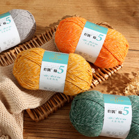 Fil fantaisie super doux en gros, 5 brins, mélange de coton peigné, pelote de fil pour projets de crochet et tricot faits main, kit de matériel teint pour projets DIY