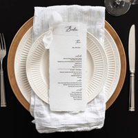 Carte de vœux de mariage personnalisée avec ruban, papier coton, impression offset, élégantes étiquettes de nom pour dîner