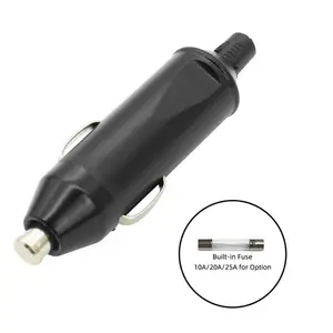 240W dukungan daya tinggi 12V 24V adaptor pemantik rokok mobil Bakelite 25A soket pengisi daya steker catu daya otomatis sekering bawaan