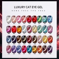 Menghe Hot Supplier 36 couleurs Moon Light Glitter Cat Eye Gel Set Box Tpo Hema Free Top Base Coat Magnetic Cat Eye Gel Nail Polish