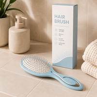 Brosse à cheveux en paille de blé écologique avec aiguilles en acier, peigne démêlant, brosse de massage douce et moelleuse pour le coiffage à domicile