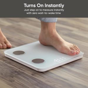 Smart for Body Fat Color BIA Digital BMI Water Muscle Tracking LCD Display <b>Battery</b> Powered 180kg Capacity for Bathroom - Product Image 2
