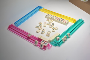 Colorful Acrylic Mahjong Rack with Magnetic Pusher Smooth Mahjong Holder Durable Game Table Accessory - Product Image 4
