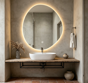 Round <b>LED</b> Bathroom Mirror Wall Mounted Anti Fog Touch Control Dimmable Makeup <b>Vanity</b> Mirror - Product Image 3