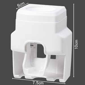 Avec Moi Toothpaste Dispenser Wall Mounted <b>Toothbrush</b> <b>Holder</b> Minimalist Design Convenient For Home Bathroom Use - Product Image 4