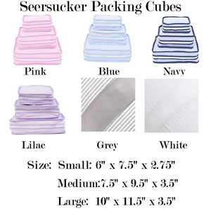 Bán buôn cá nhân du lịch hành lý đóng gói quà tặng seersucker Organizer Bag Set du lịch đóng gói Cubes - Product Image 2