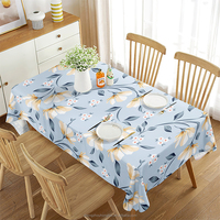 Nappe décorative haut de gamme imperméable à l'eau de fleurs florales en couverture de Table lavable aquarelle verte pour décor de dîner de pique-nique de fête