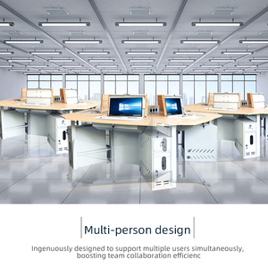 Sistema de conferencia de elevación de monitor de volteo manual de diseño escolar con cajones y gabinetes bloqueables para equipo educativo de oficina - Product Image 3