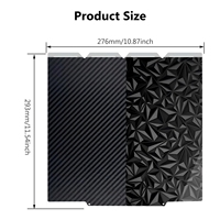 Snapmaker U1 Plaque de construction lisse en fibre de carbone, feuille PEO PET, lit imprimé double face, plateforme flexible en acier à ressort