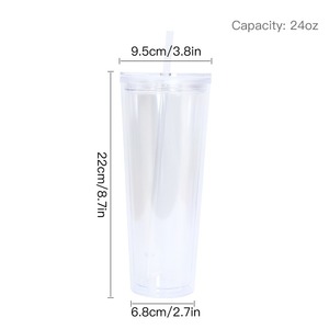 <span class=keywords><strong>Gobelet</strong></span> en acrylique transparent à double paroi <span class=keywords><strong>réutilisable</strong></span> Mossion 24 oz avec trou pré-percé, <span class=keywords><strong>gobelet</strong></span> à boules de neige 24 oz - Product Image 3