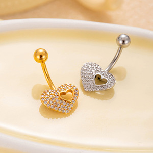 Tim rốn Vòng xuyên phẫu thuật thép không gỉ rốn xuyên bướm bụng nút nhẫn cho phụ nữ - Product Image 6