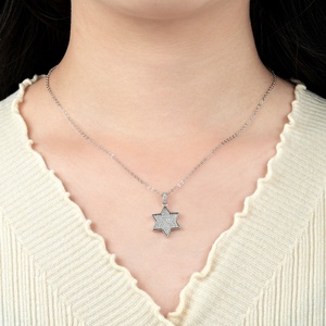 Fashion Eco-friendly Copper 14k Gold Filled Jewelry Iced Out Hip Hop Full Diamonds <b>Star</b> Pendant Necklace for Women - Product Image 5