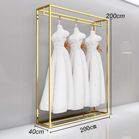 Boutique de mariage décorations personnalisé femmes métal Boutique vêtements présentoirs en acier inoxydable or robe de mariée supports pour vêtements