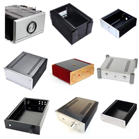 Boîtier électronique en aluminium anodisé noir sérigraphié, usinage CNC, châssis de classe A, à monter soi-même